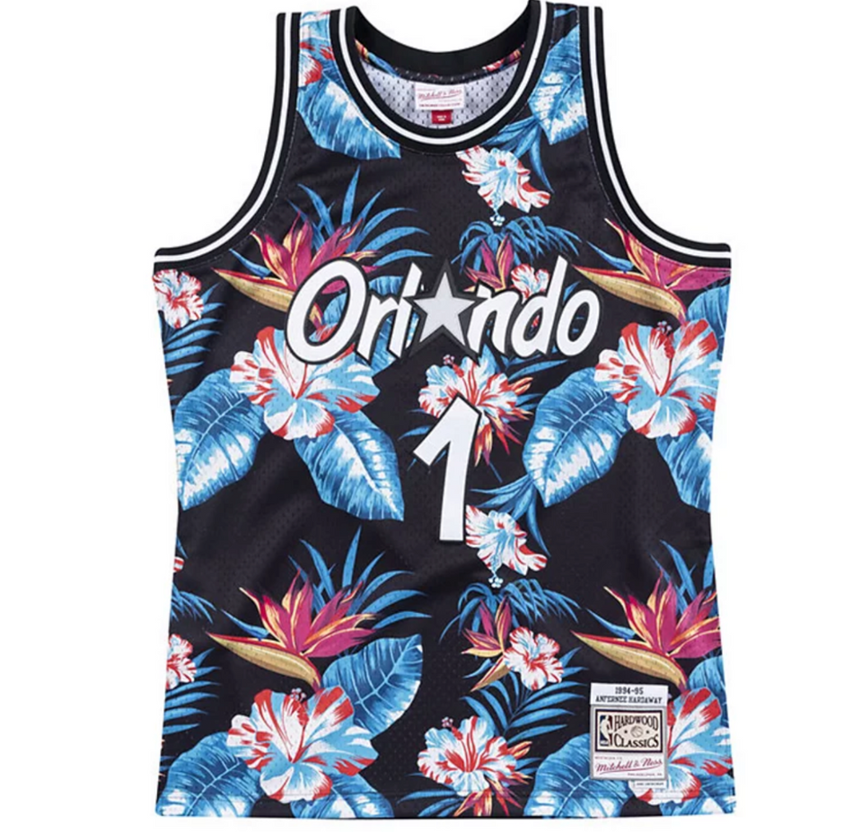 Penny Hardaway Orlando Magic Floral Swingman Jersey
